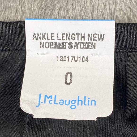 J.McLaughlin Black Ankle Length Cotton‎ Blend Pants Womens 0 Office Career New - Picture 8 of 16